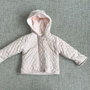 Light pink quilted jacket. Great condition size 9months